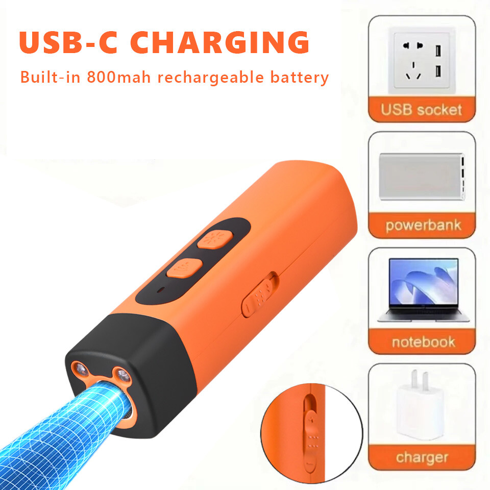 Handheld Ultrasonic Dog Training Anti-Barking Deterrent Silencer Flashlight 50Ft