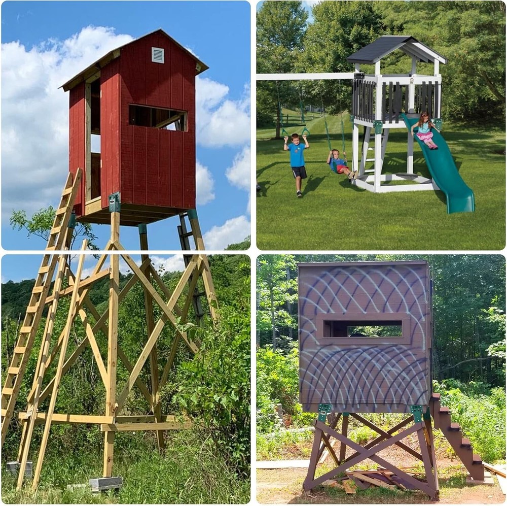 4x4 Compound Angle Brackets for Deer Stand Hunting Blinds Shooting Shack 4 Pack