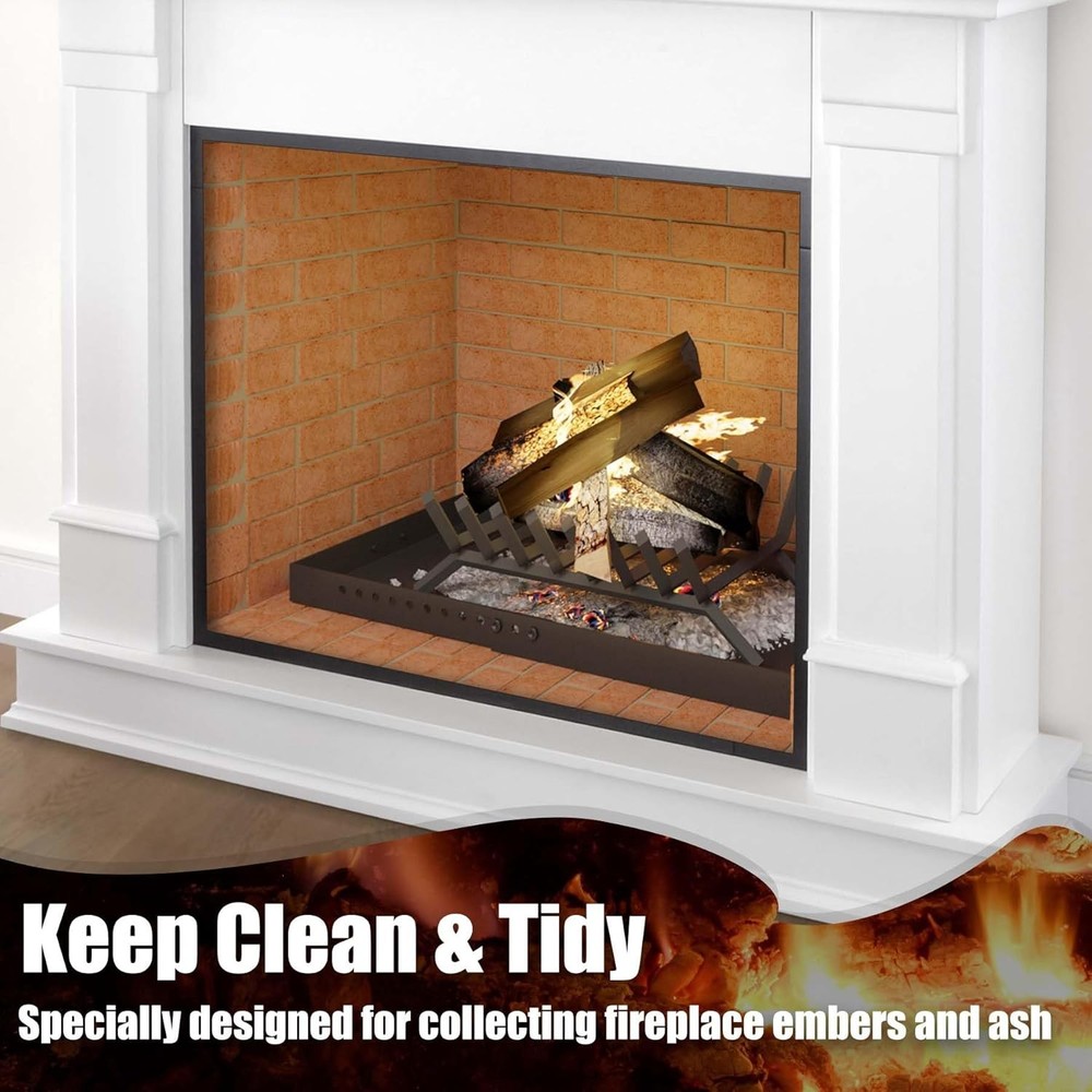 Fireplace Tray Large Size,Adjustable Ash Pan with Handles for Fireplace...