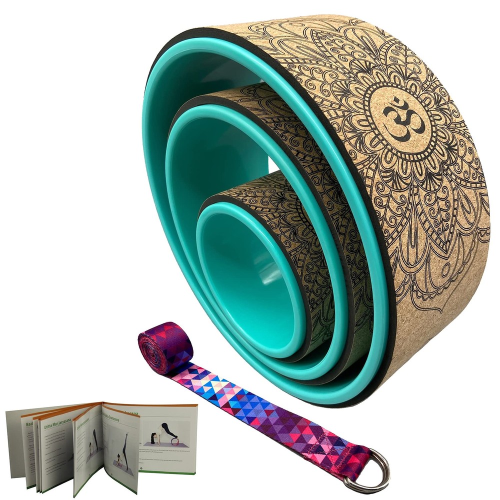 "13"" Yoga Wheel with Step-by-Step Guide for Stretching & Backbend Poses"