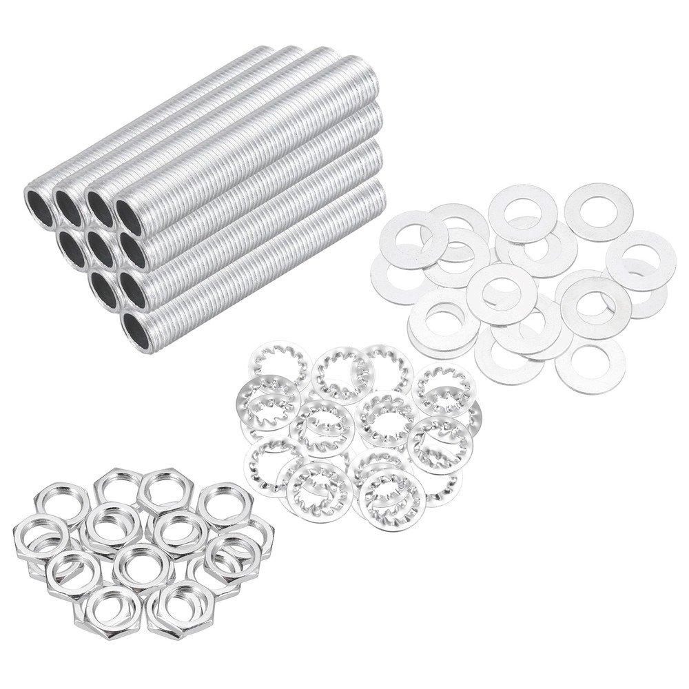 70Pcs 1.6" Lamp Pipe Kit with Nuts Washers 1/8IP Thread Fasteners Assortment