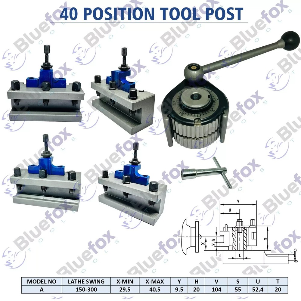 40 Position Quick Change Tool Post Multifix A1 With AD2090 AB2090 Holder 540-100