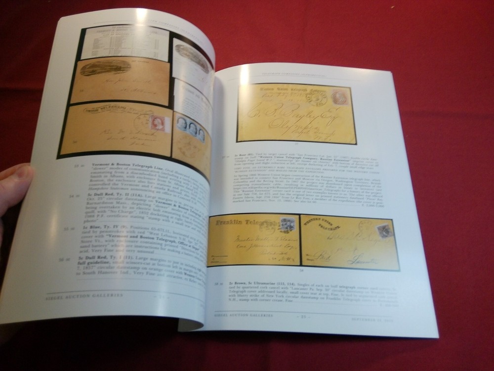 2022 Siegel Catalog Kramer - US & Confederate Telegraph Covers 1844 to 1912