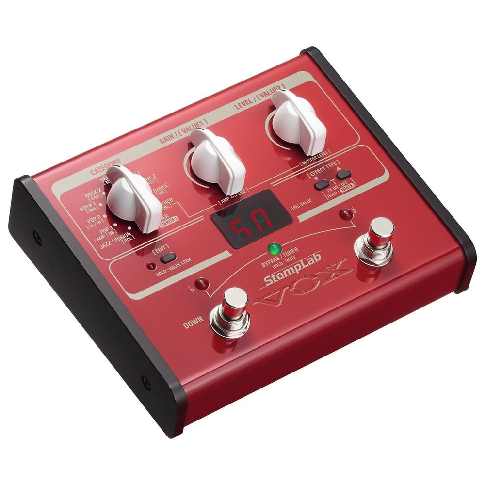 Vox Stomplab 1B Bass Effects pedal, 60 effects w/(2) 6" Patch Cables
