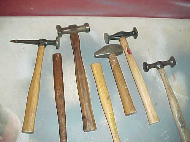 Auto Body Hammers Lot of (7) Old Shop Dolly Tools Fairmount GTW Bonney Dunlap