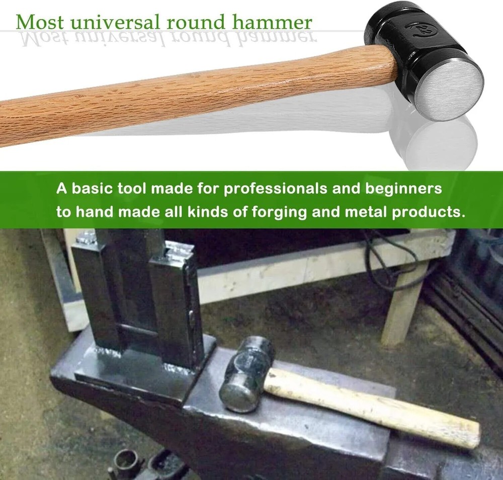 36oz 61B Rounding Hammer for Blacksmith Farrier Forge Knife Making Iron Working