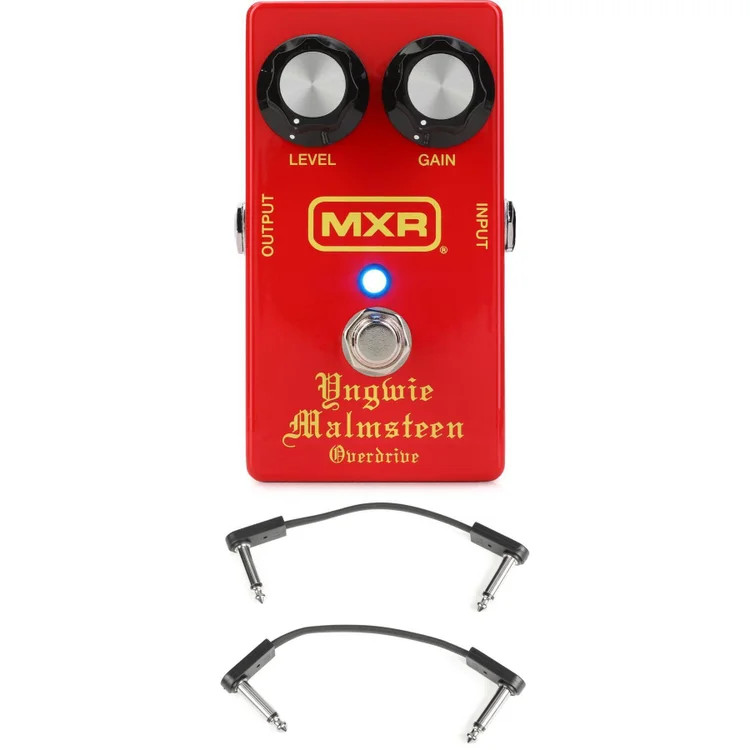 MXR Yngwie Malmsteen Overdrive Pedal with EBS Patch Cables - Red