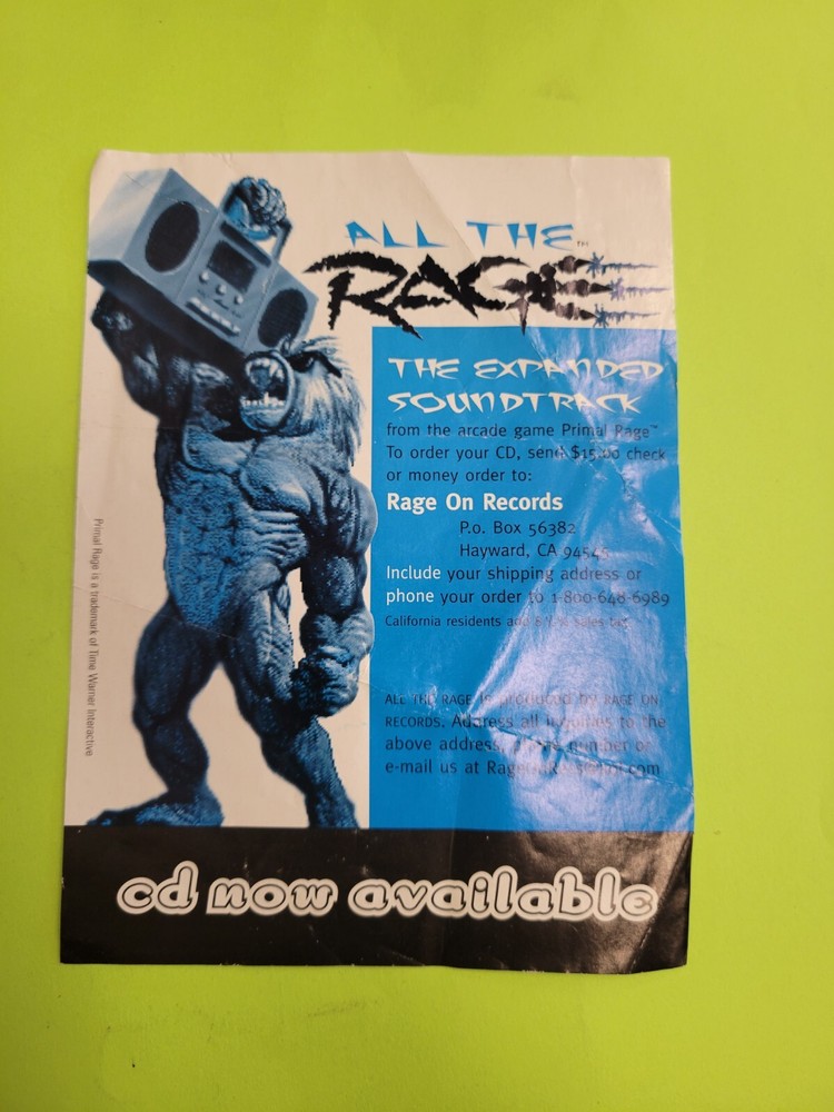 All The Rage The Expanded Soundtrack CD Now Available Insert Only
