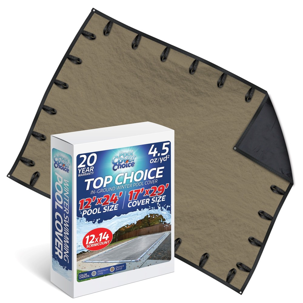 PoolCoverChoice Winter Swimming Pool Cover for 12 ft x 24 ft Rectangular Pool