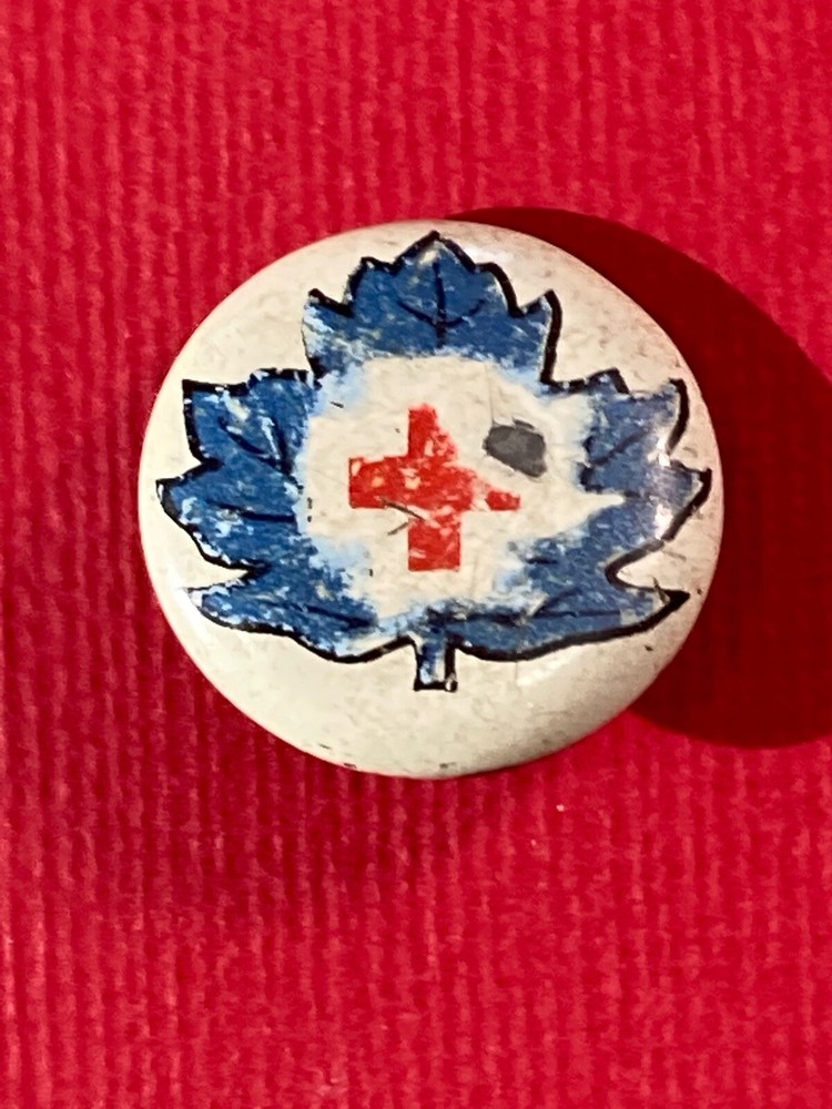 Vintage  Red Cross Button / Pin