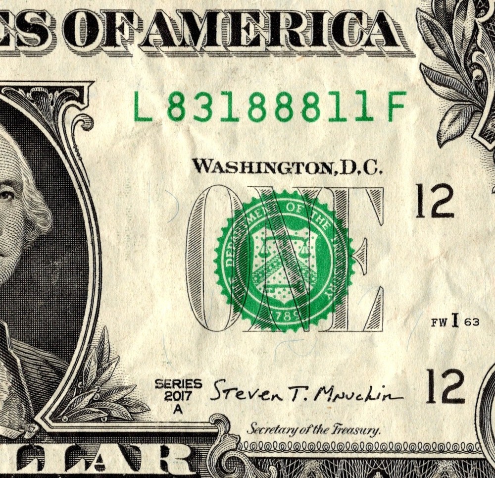 Trinary Fancy Serial Number One Dollar Bill L83188811F