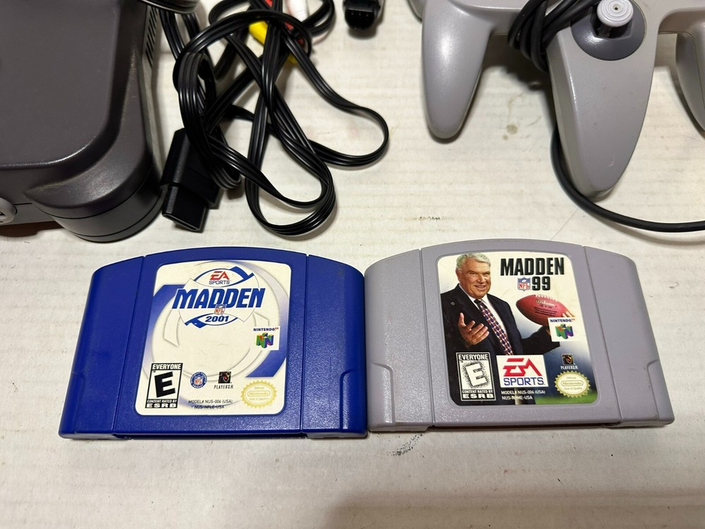 Nintendo 64 system 2 Controllers, Madden 99 and 2001 used tested