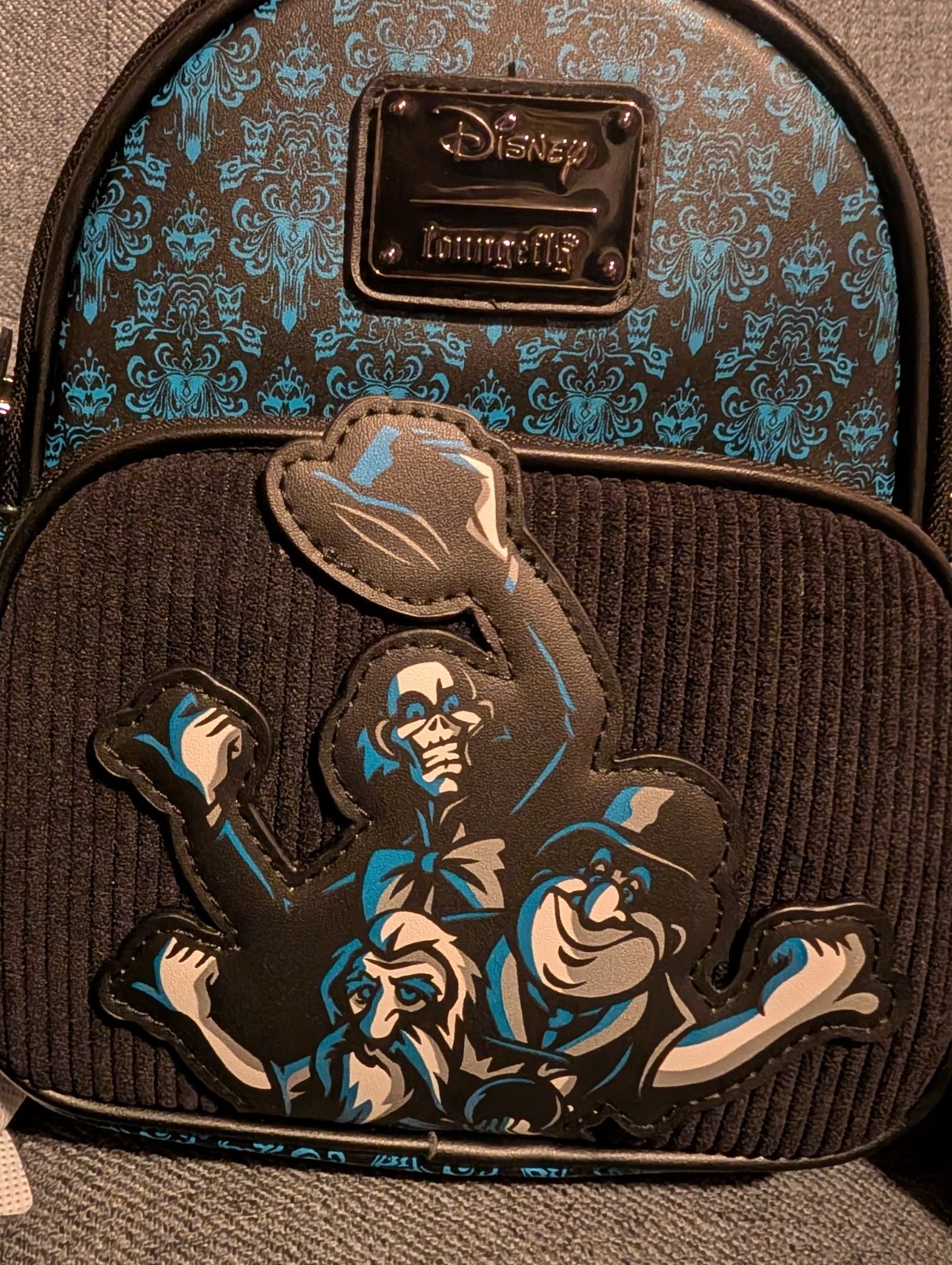 Loungefly Disney Haunted Mansion Hitchhiking Ghosts Convertible Glow Backpack