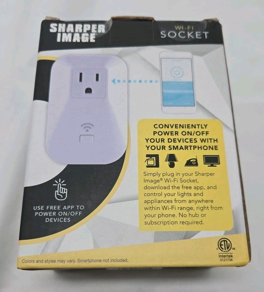 Sharper Image Wi-Fi Socket Outlet Smart Wireless Smartphone iPhone Android NIB