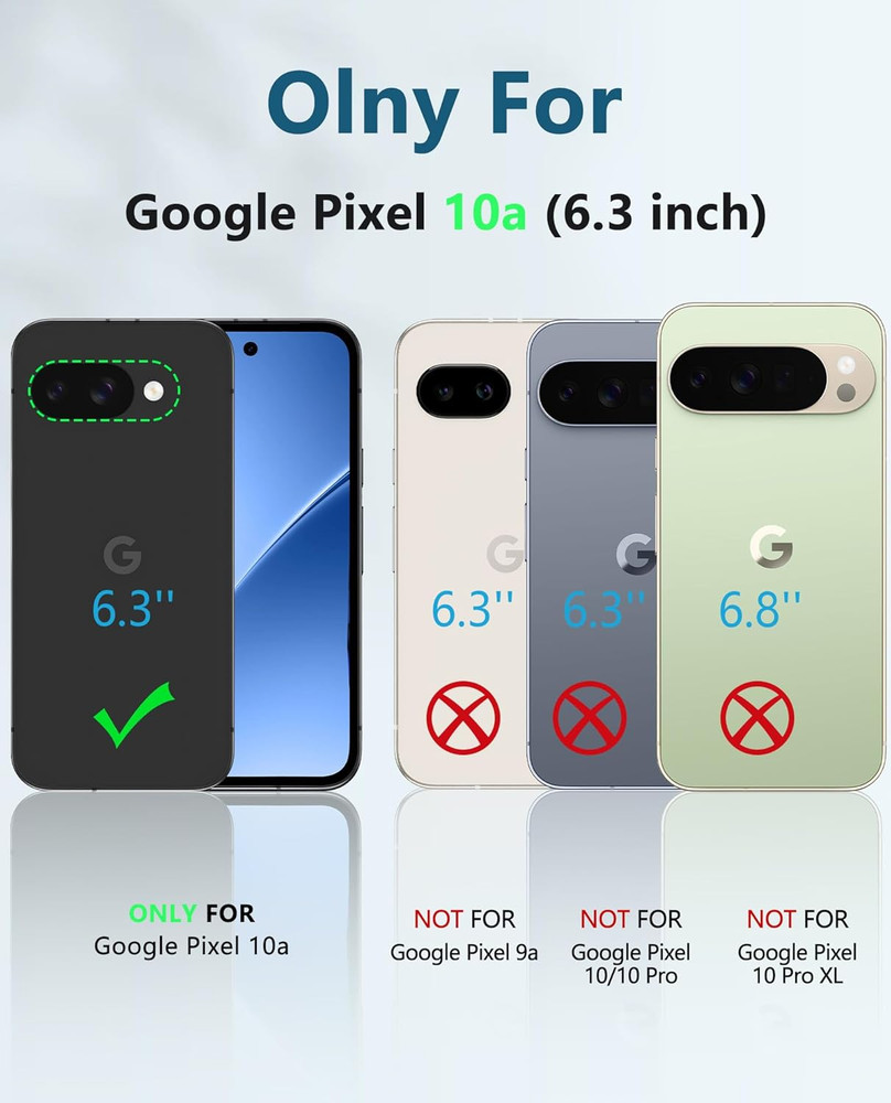 for Google Pixel 10A Case: with [Built-In Screen Protector & Kickstand] [Militar