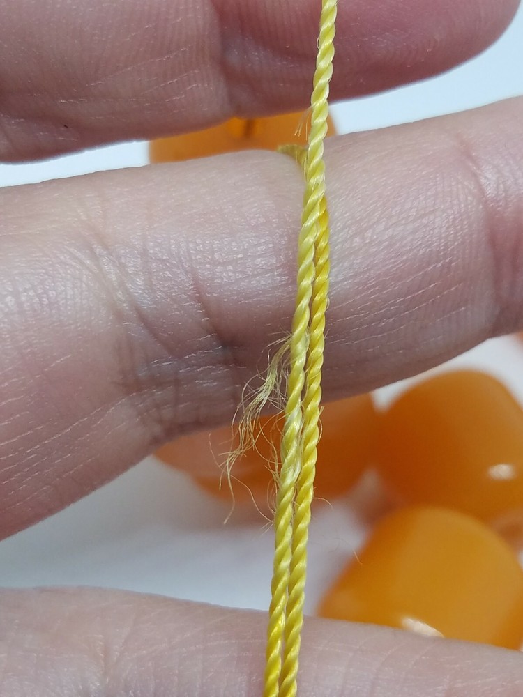 Vintage Egg Yolk Lucite Plastic Praying Beads Tassel