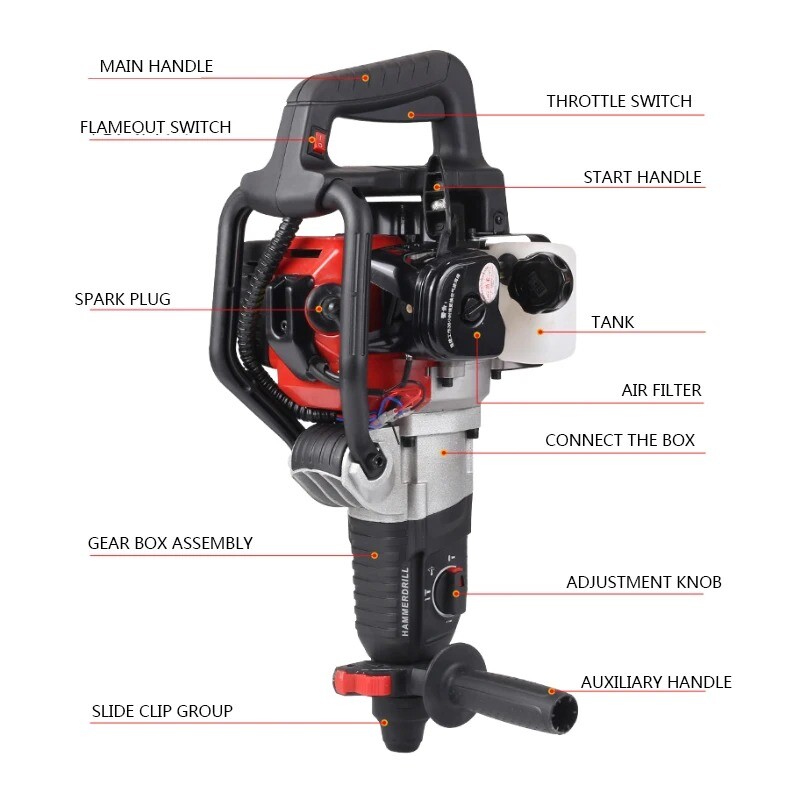 Multifunctional Petrol Hammer Pick Drilling Machine Rock Drill Impact Drill