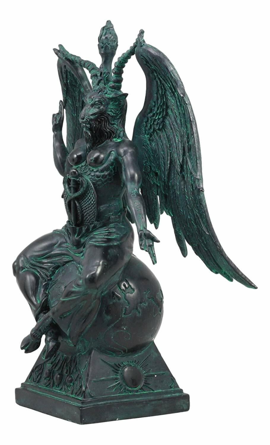 Ebros 15"H Church of Satan Baphomet Sabbatic Goat Idol Satanic Occultic Statue