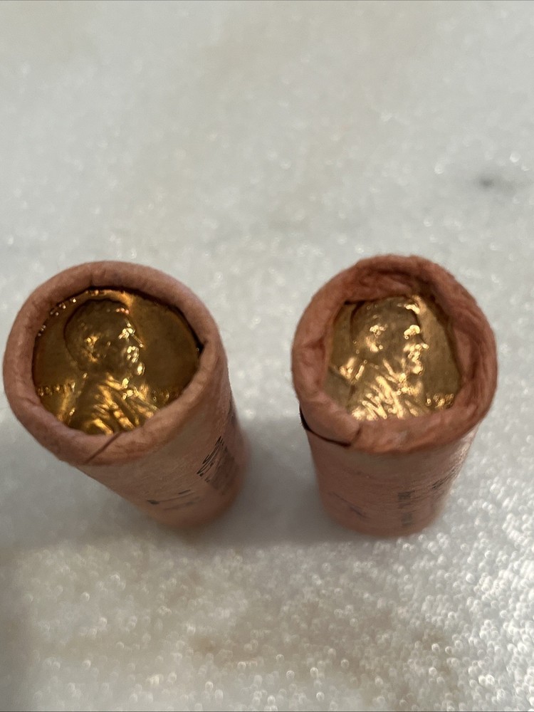 1958 D Penny 2 Bu Rolls, 100 Coins Unc , Nice