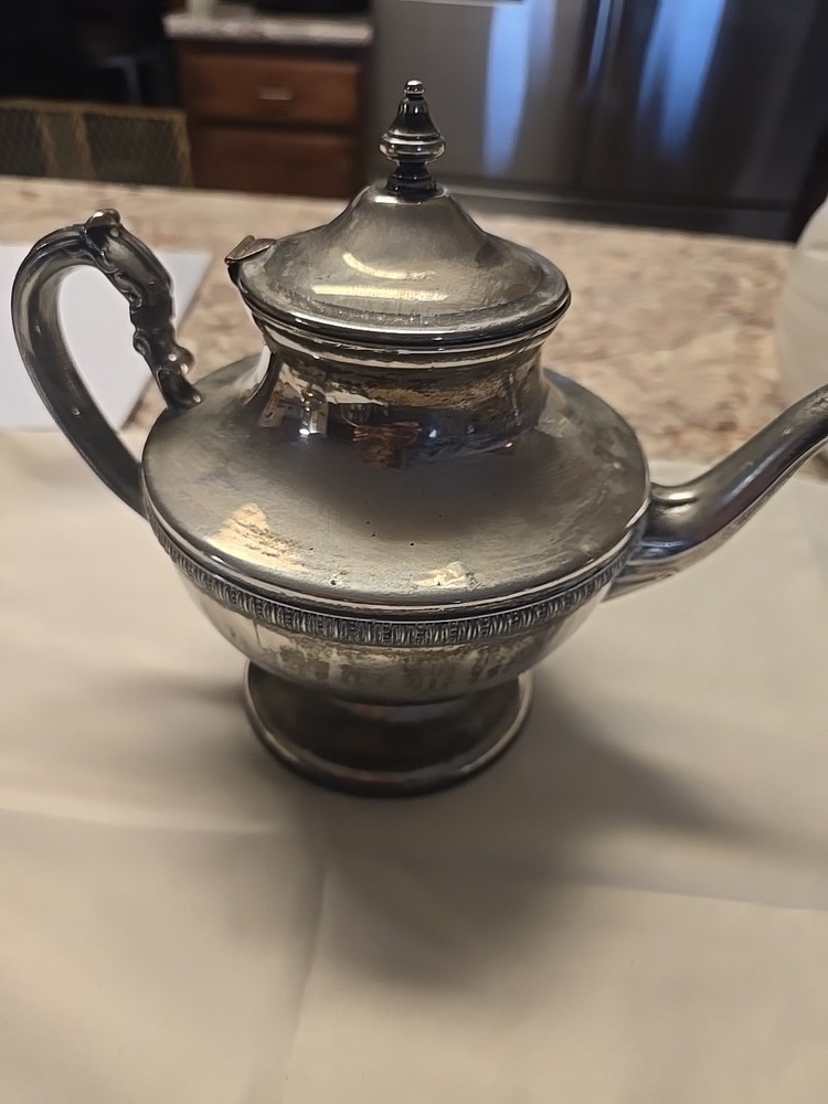 Silver On Copper Teapot And Sugar Set