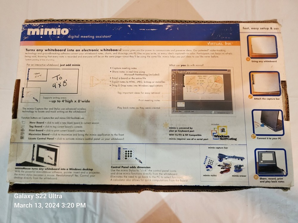 Mimio Digital Assistant Version 1.0 Windows95, 98, NT 4.0