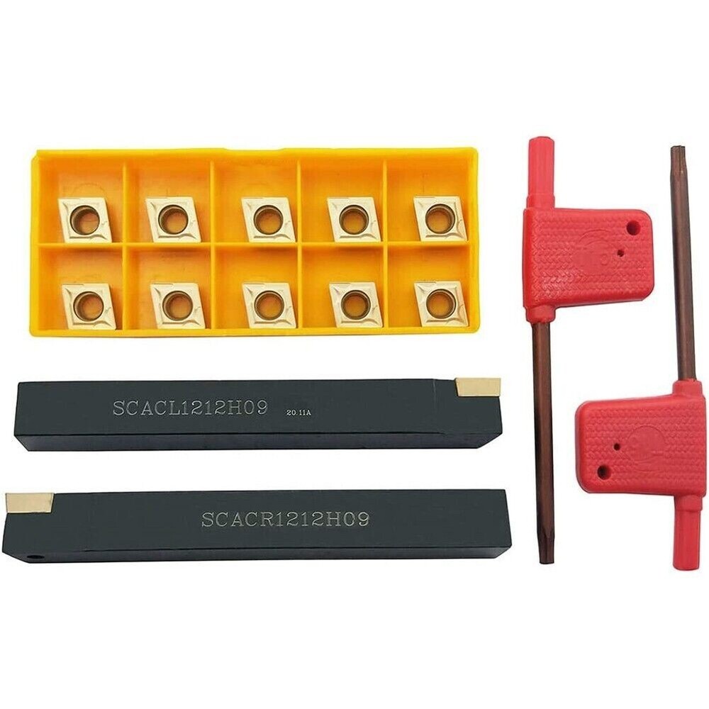 1/2" Shanks Carbide Indexable Turning Tool Lathe Tool Insert Holder Bit Set 2Pcs