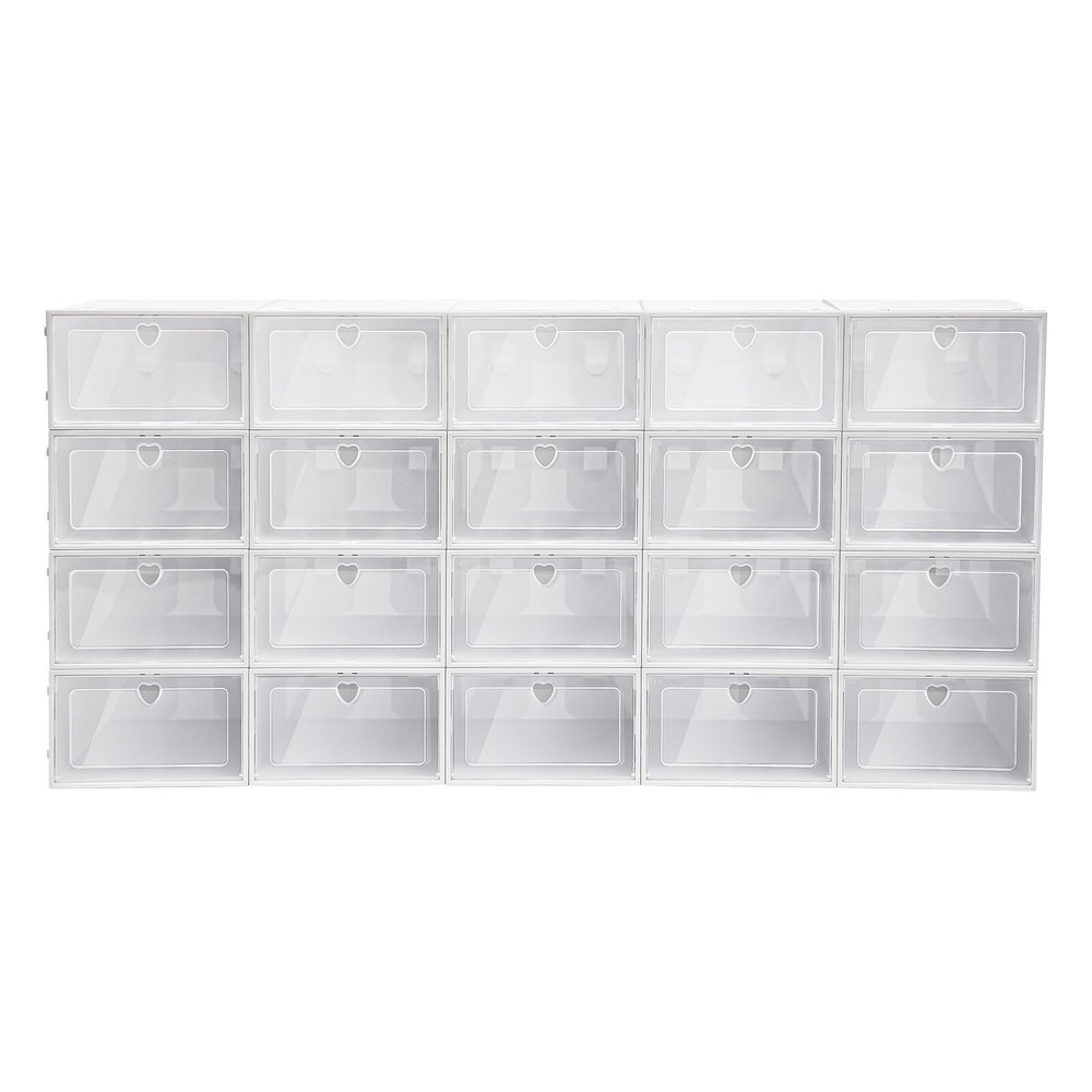 20 Pcs Foldable Shoe Storage Box Case Sneaker Container Stackable Organizer NEW