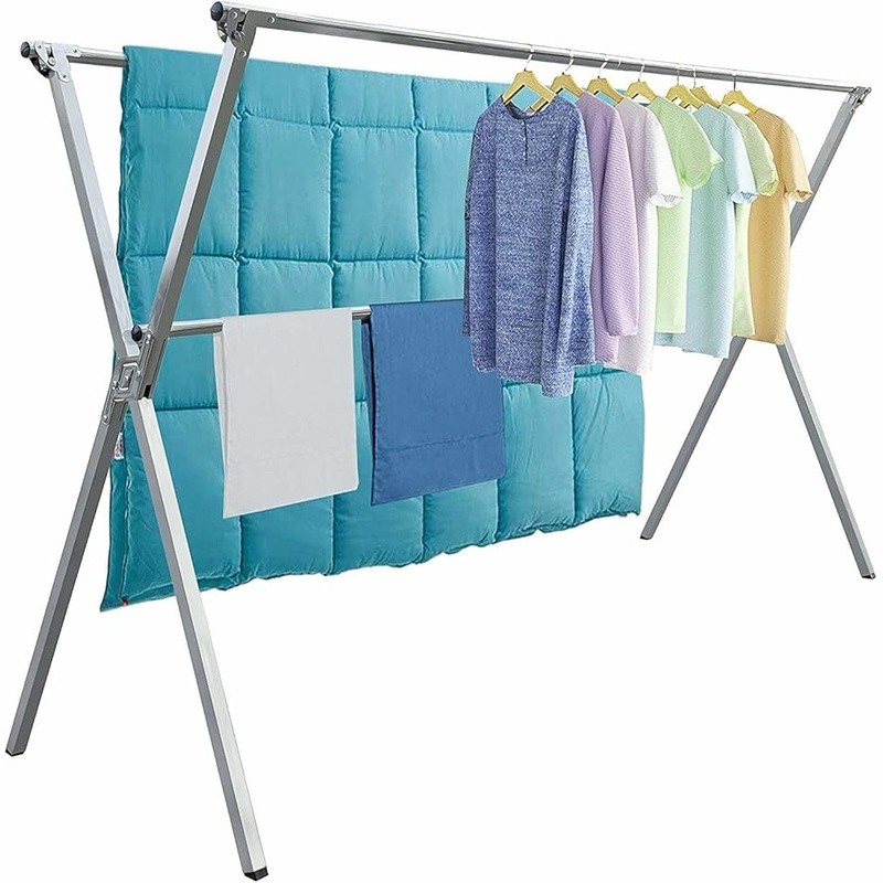 Stainless Steel Foldable Clothes Drying Rack Multi-Functional Indoor Outdoor Use