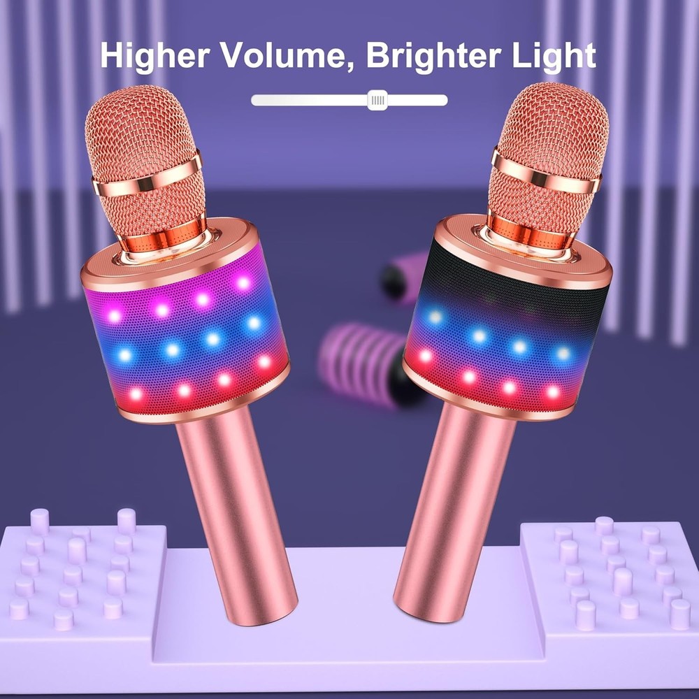 Multicolor LED Microphone for Karaoke with Echo & Bluetooth - Ideal for Parties