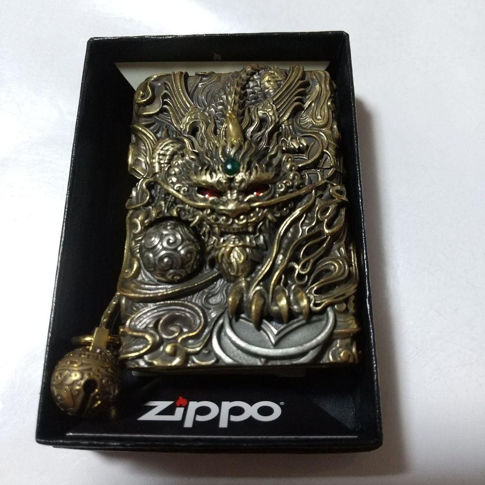 Zippo Full Metal Jacket Dragon God Gold 5 Sided Processing Lighter Japan