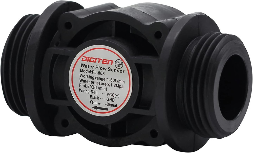 DIGITEN G1" Water Flow Hall Effect Sensor Switch Flow Meter Flowmeter Counter 1-