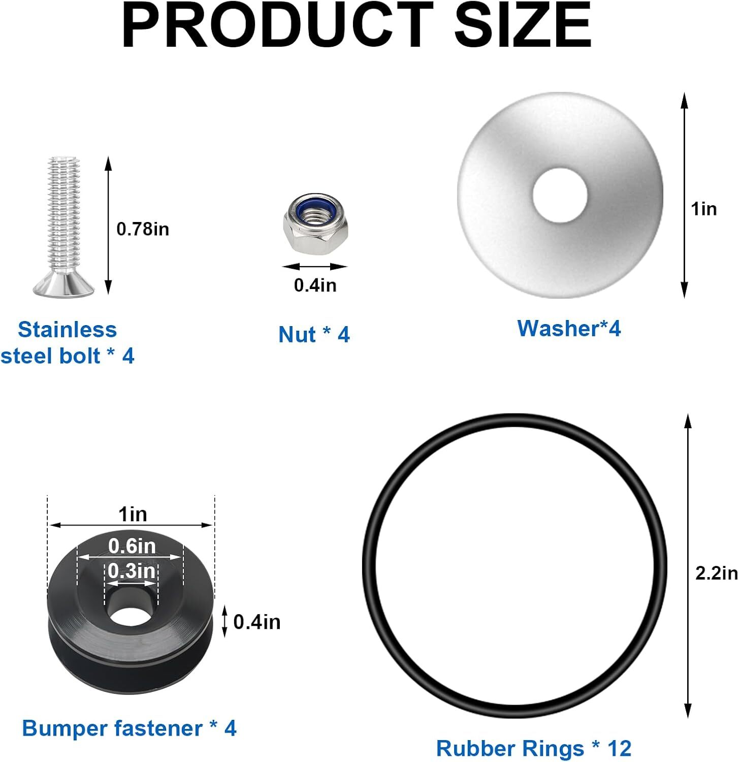 8PCS Bumper Quick Release Quick Release Bumper Clip Front Rear Bumper Fastener