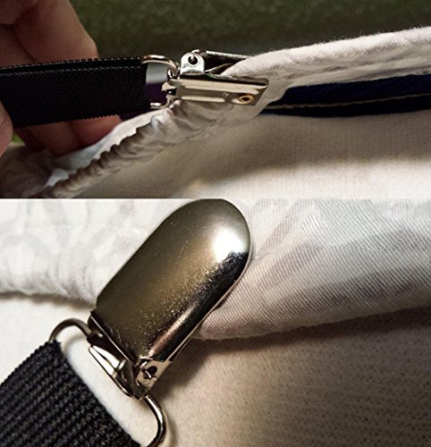 8 Pack Adjustable Sheet Clips, Bed Sheet Holder Straps Bed Fitted Sheet Black