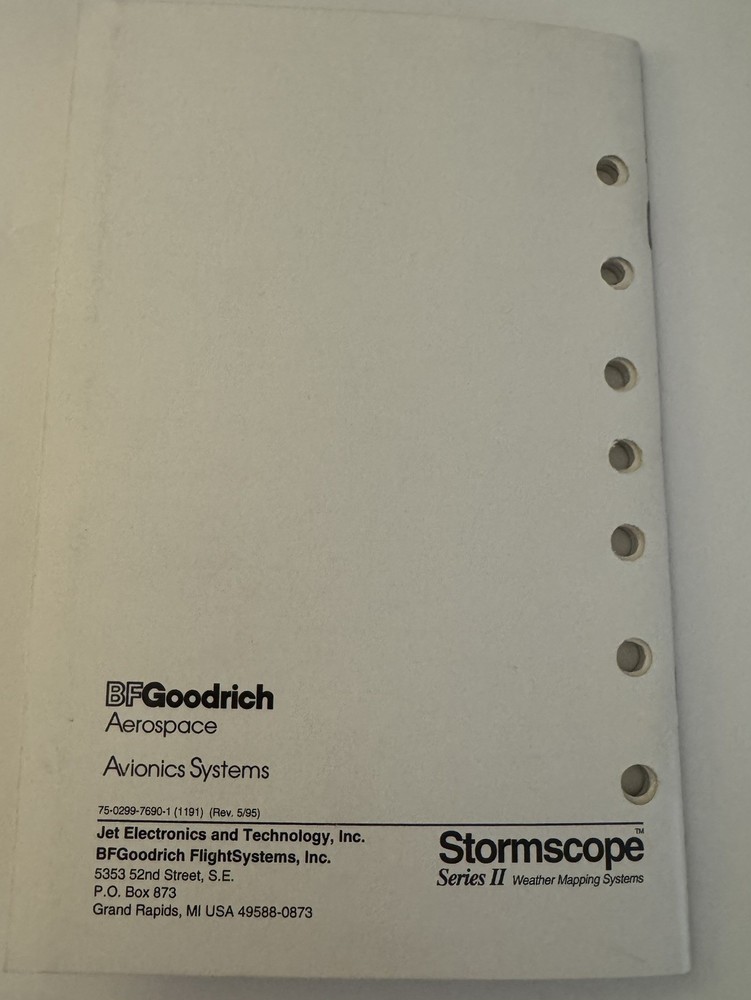BF Goodrich Stormscope Series II Pilot's Handbook