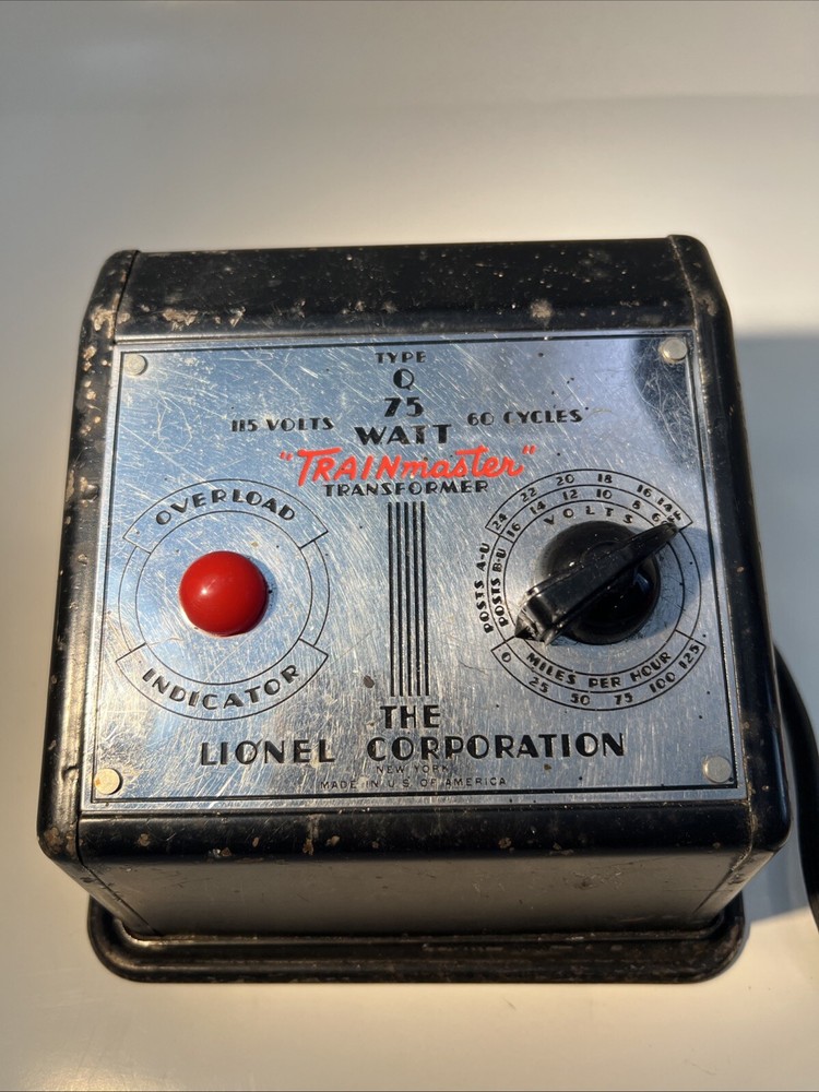 LIONEL TRAIN MASTER TRANSFORMER TYPE Q 75 WATTS TESTED