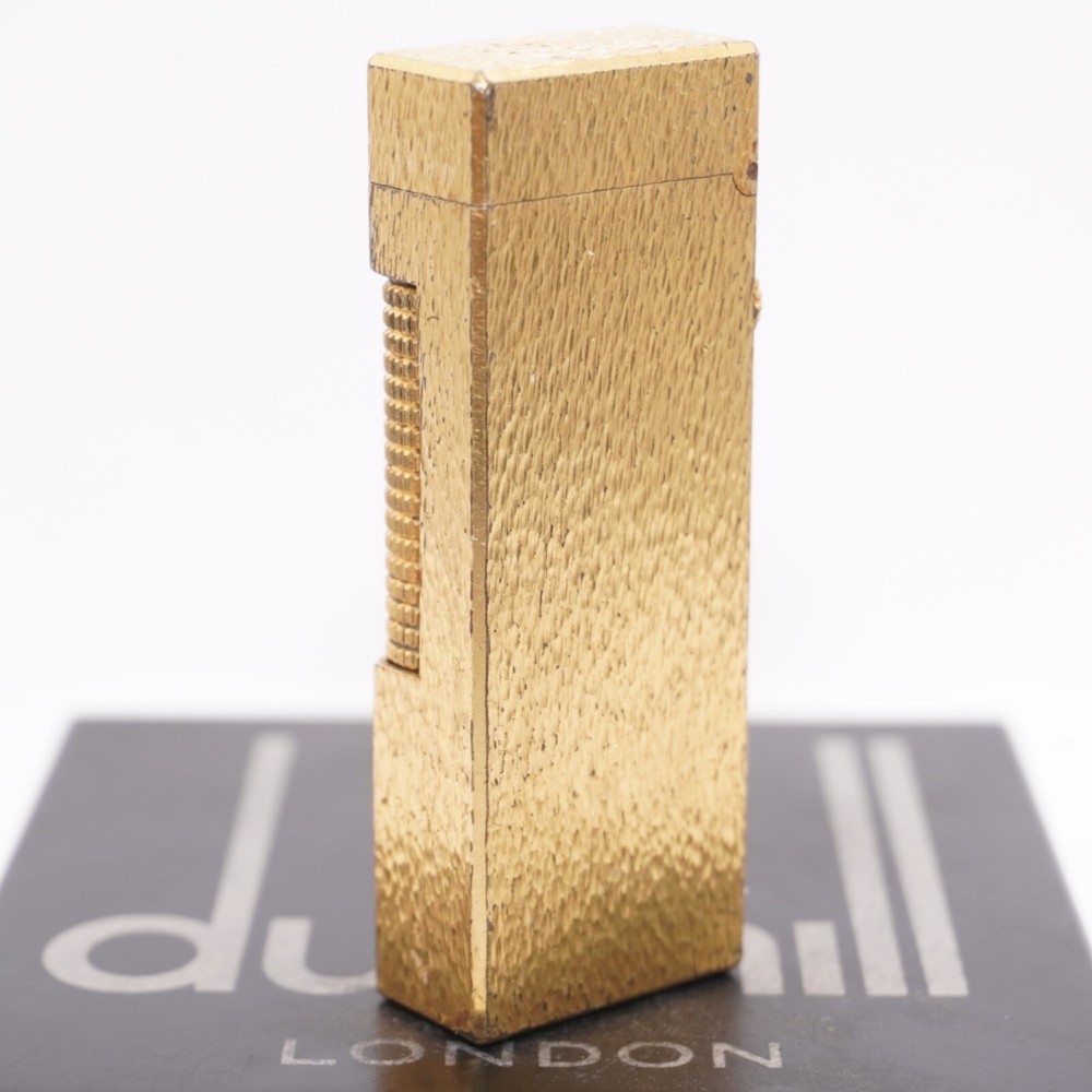 Dunhill Roller Gas Lighter Gold Sand Pattern-Ultrasonically cleaned_Working