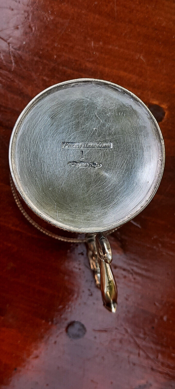 Pure Silver Coin Tift & Whiting Small Beaded Cup 69 grams, no Mono