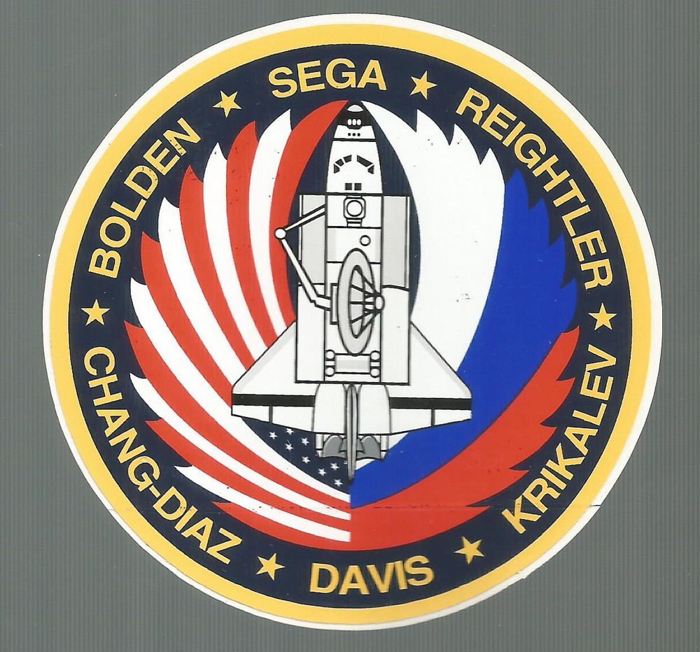 NASA SHUTTLE DISCOVERY STS-60 CREW PATCH  SPACE DECAL STICKER 3 1/2"