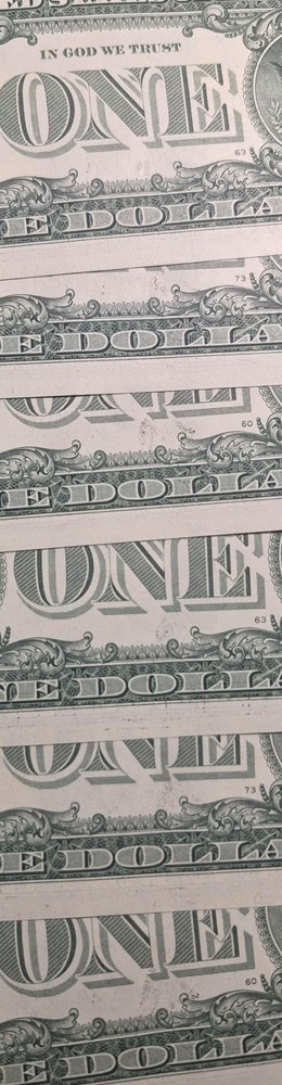 Mint Sequential Serial Numbers with Ink Bleed. Nine 2021 $1 Notes. No creases.