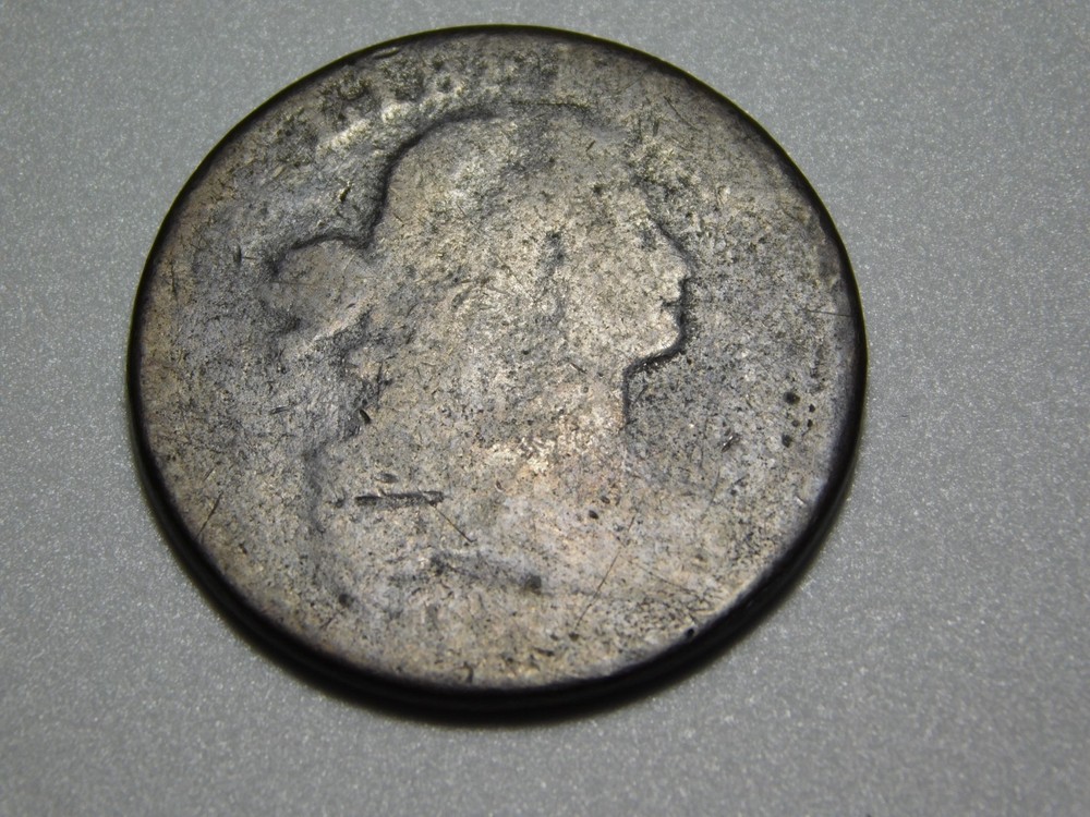 US COINS DRAPED BUST LARGE CENT DATE UNREADABLE