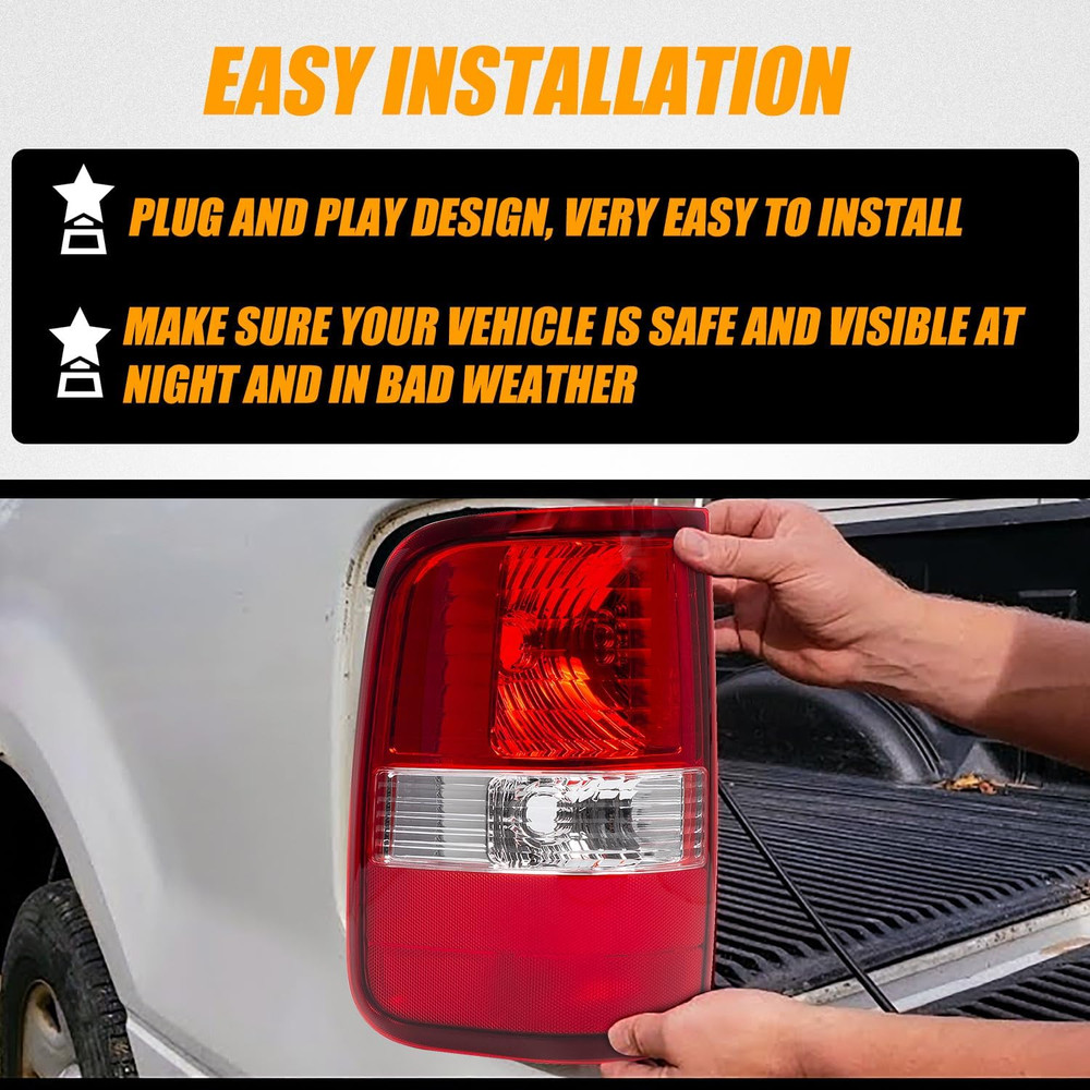 2004-08 F-150 Left Driver Side Tail Light–Compatible Replacement