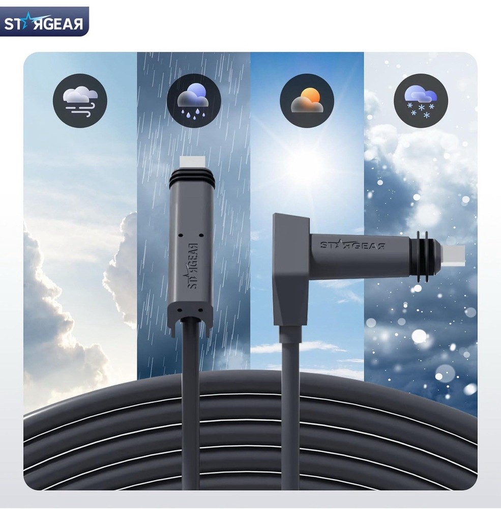 Pulaim STARGEAR Starlink Cable 150FT Gen 2 V2 Rectangular Satellite Gray