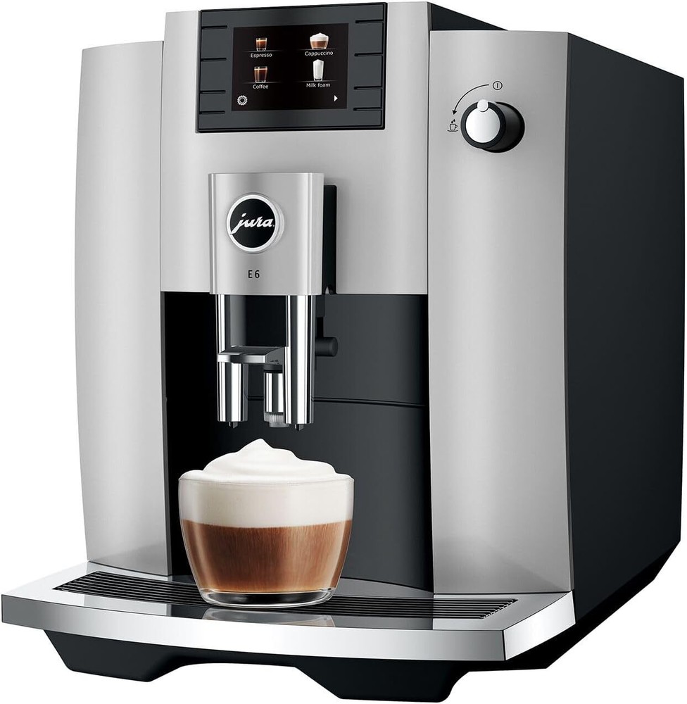 Jura E6 Platinum Espresso Machine with Programmable Coffee Strength, Silver