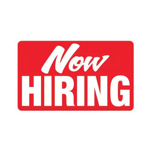 Now Hiring Sticker