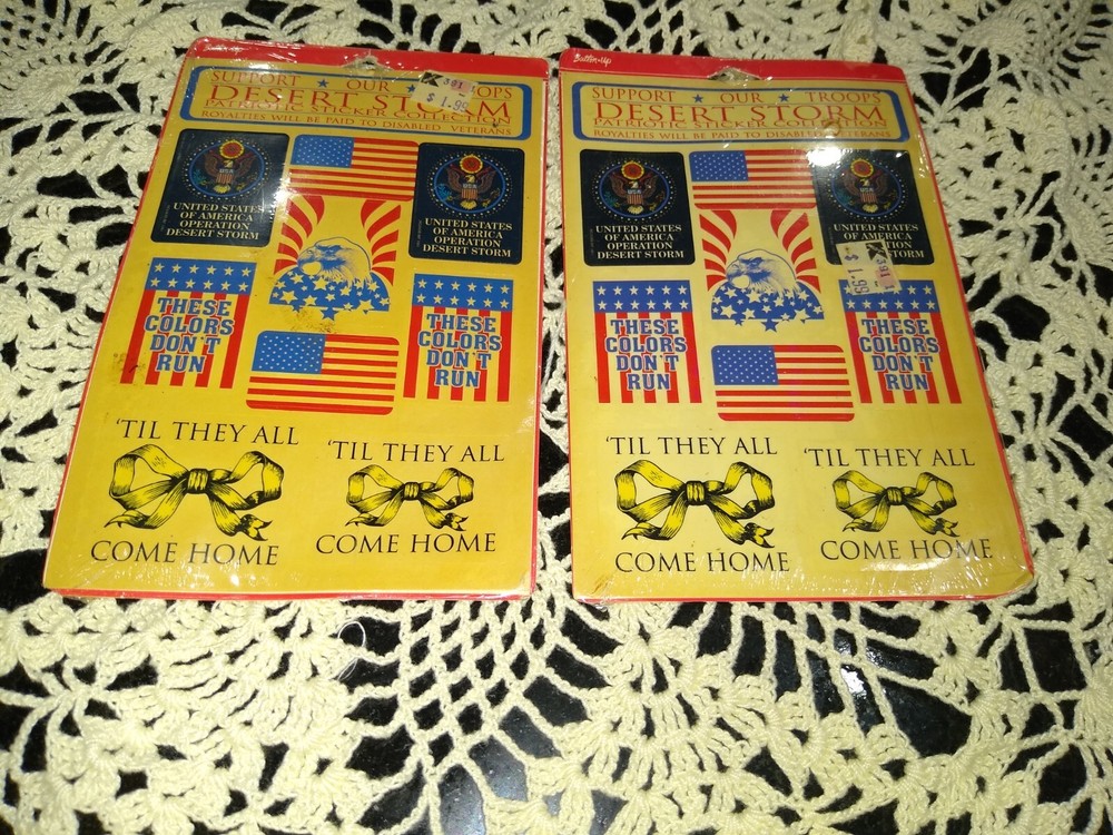 vintage desert storm stickers sealed 2 packs