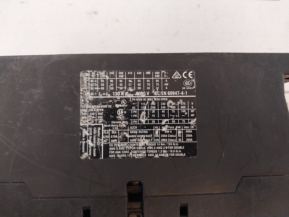 Eaton Dil M95 Contactor 3Pole 600v