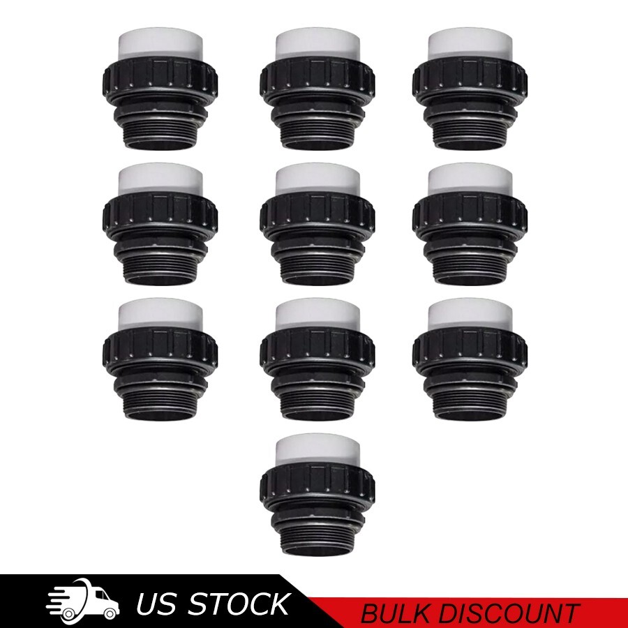 10 PC High-Temp 2" PVC Unions 2MIP for WhisperFlo and IntelliFlo Pool Pump