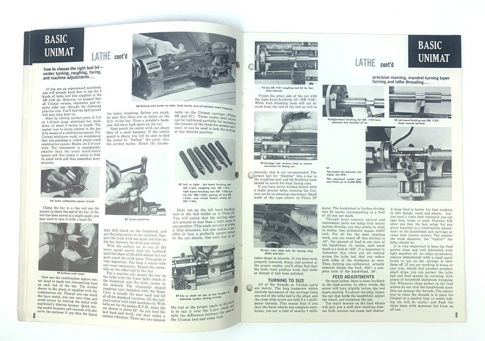 UNIMAT Original MINIATURE MACHINING TECHNIQUES book