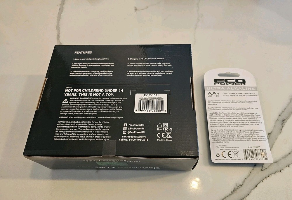 EcoPower Electron Mini + Lipo Battery Intelligent charging Bundle + AA Batteries