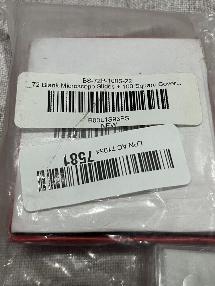 AmScope 72ct Microscope Slides w/ 100 Square Covers